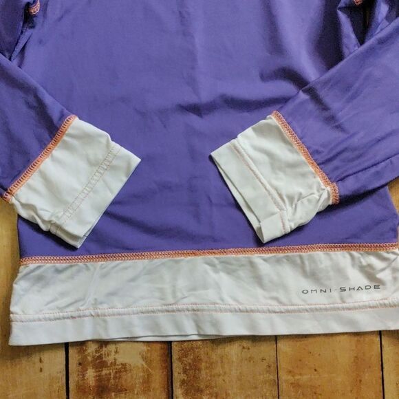 Columbia Purple Omni Shade Long Sleeve Shirt Sun Shirt Swim Summer Size 6 - Picture 5 of 8